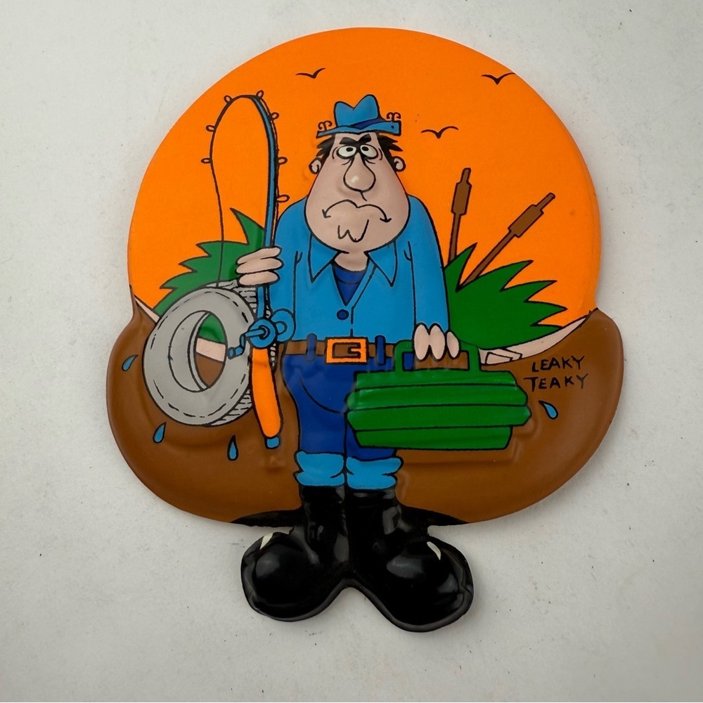 New Pop Tops Bakery Crafts Vintage Cake Topper Grumpy Fisherman